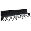 8 SEATS Portable Folding Bench with Backrest Black I682