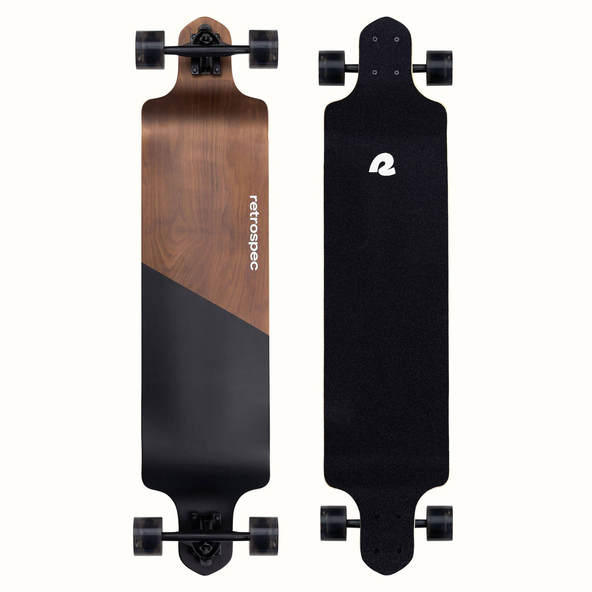 Black 41-Inch Drop-Down Longboard Skateboard S19823