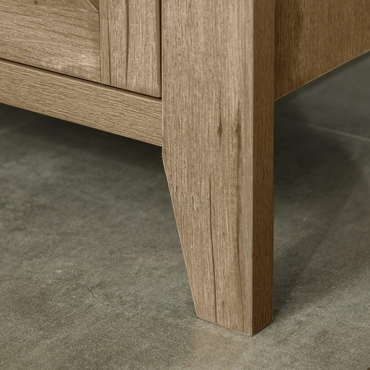 Oak Finish Sideboard with Cabinet, 2 Drawers and Open Shelf F7036