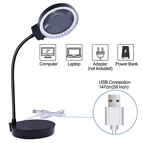 10X 20X Magnifying Desk Lamp with Stand L623825