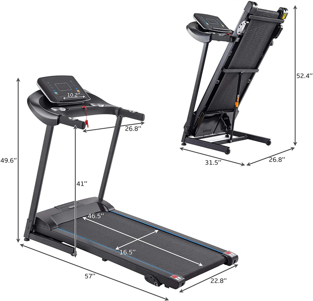 3.5HP Folding Electric Treadmill with Incline, Black F271018