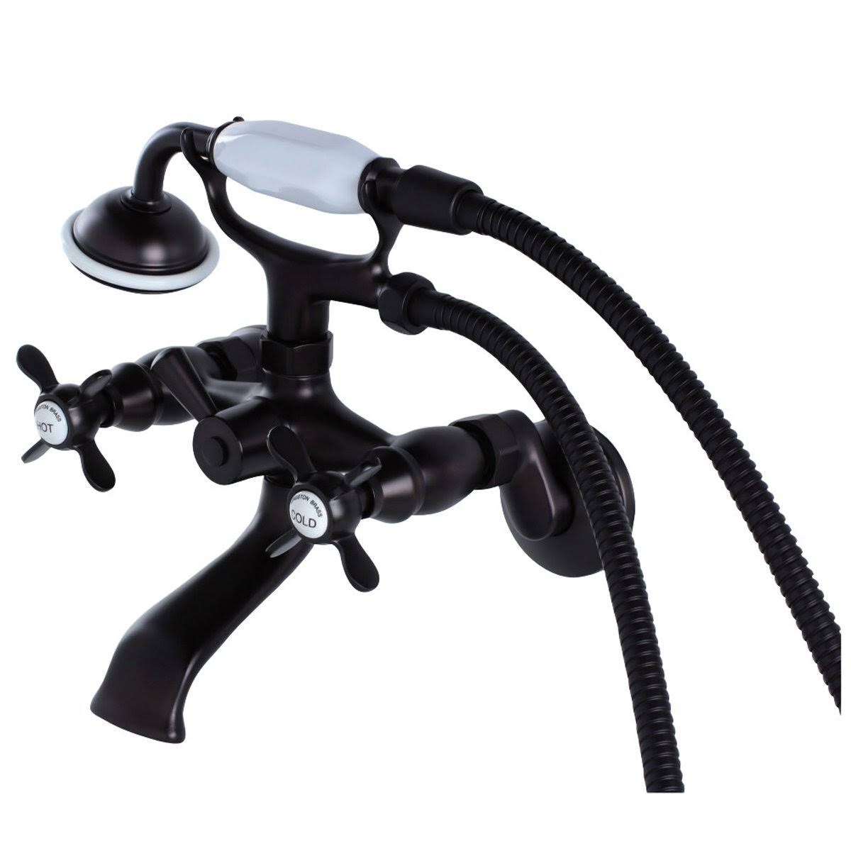 Oil Rubbed Bronze Wall Mount Clawfoot Tub Filler with Hand Shower C70415