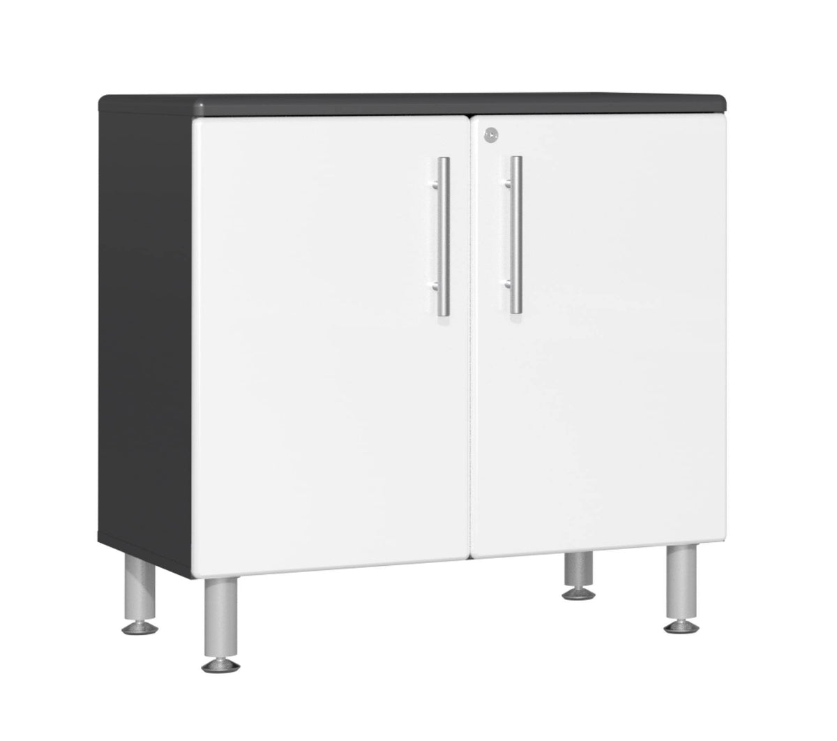 White Metallic Oversized 2-Door Base Cabinet K163648
