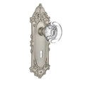 Round Clear Crystal Glass Double Dummy Door Knob with Victorian Plate X567
