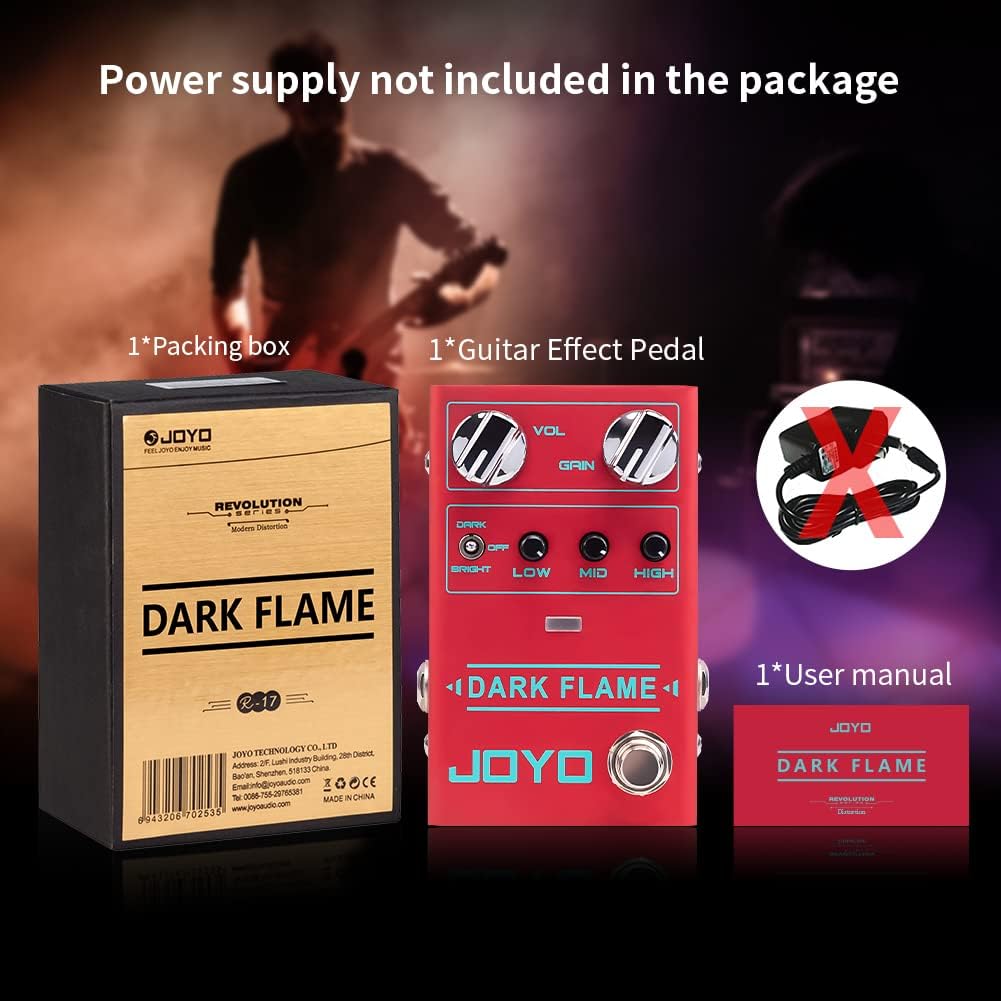 Modern Metal High Gain Distortion Guitar Effect Pedal Dark Flame R Series Distortion Pedal with Treble/Mid/Bass Knobs and Different Tone Style for Electric Guitar Pack of 2 A992206