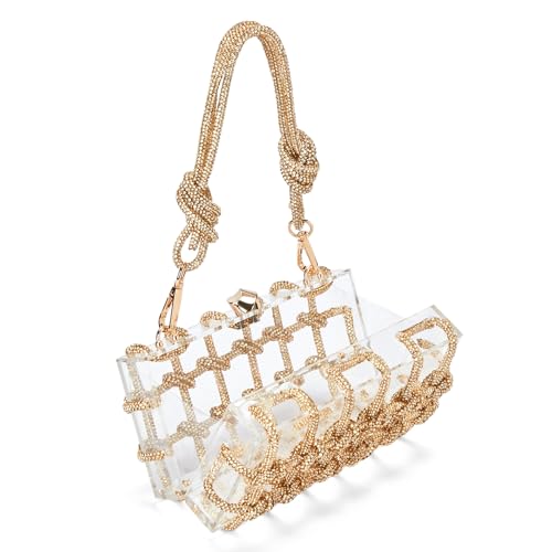 Clear Acrylic Rhinestone Clutch I2483