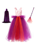 Halloween Witch Costume Slip Dress Headwear Cloak Besom U2363