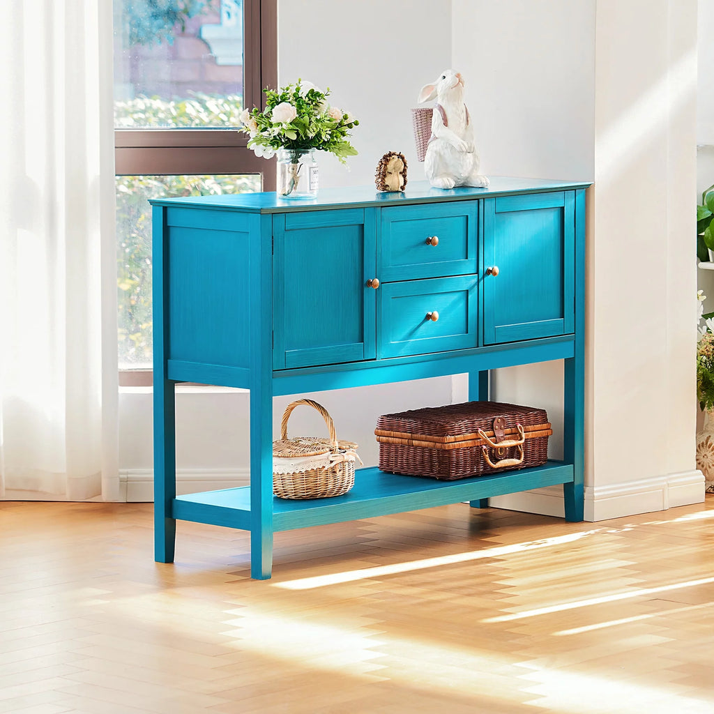Teal Sideboard Buffet Cabinet with Drawers G17227