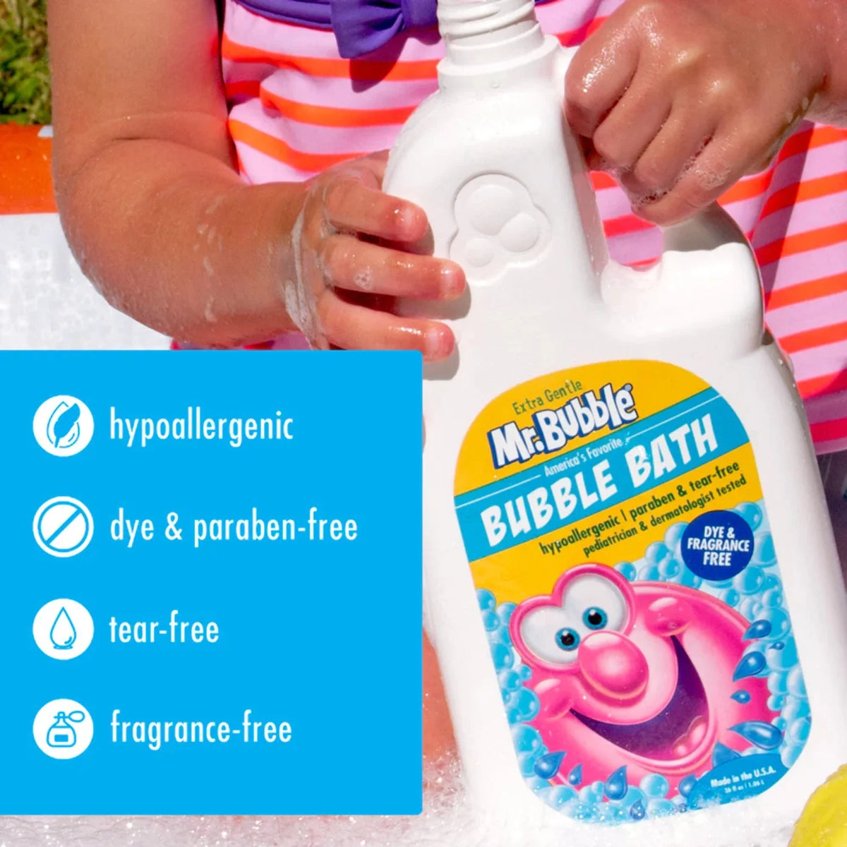 Extra Gentle Bubble Bath, Dye and Fragrance Free, 16 fl oz V374