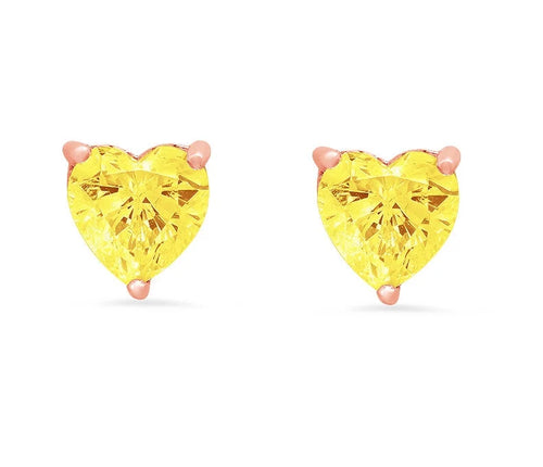 14K Rose Gold Heart Cut Stud Earrings E85297
