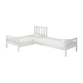 White Twin Wood Corner Bed Set T3707