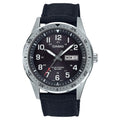Black Solar Powered Analog Watch with Nylon Strap L963
