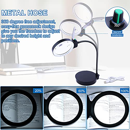 10X 20X Magnifying Desk Lamp with Stand L623825