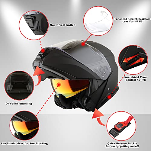 Matt Black Modular Full Face Helmet U2053