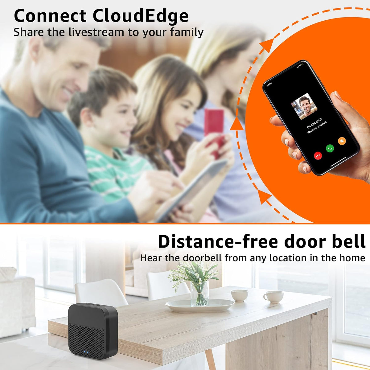 2K Wireless Video Doorbell Camera J767