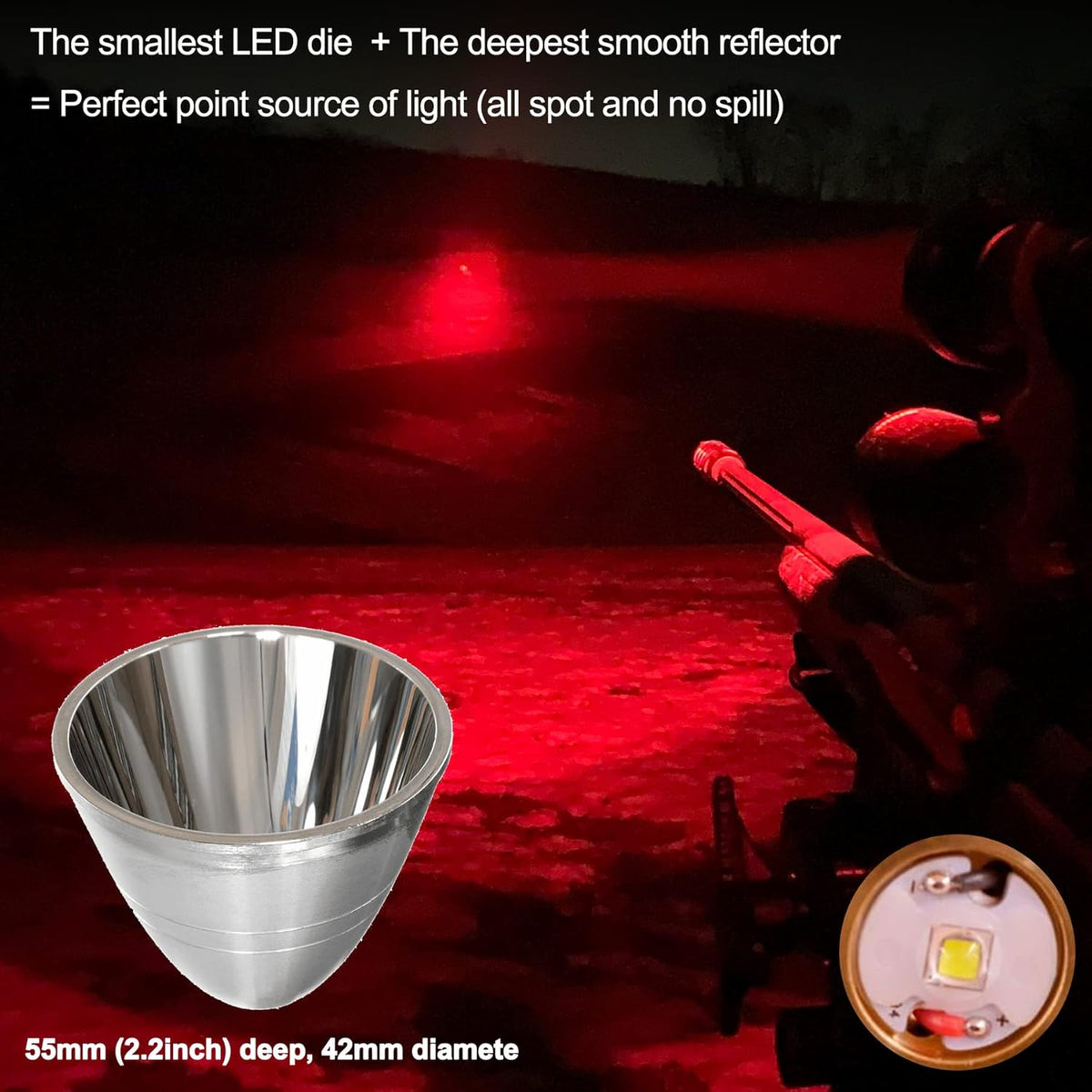Predator Light with Interchangeable Red Green White LED Hunting Flashlight with Scope Mount B751
