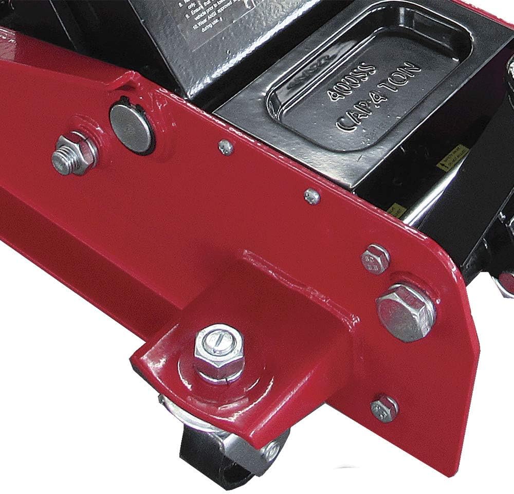 4 Ton Hydraulic Floor Jack with Safety Bypass and Swivel Casters N6678