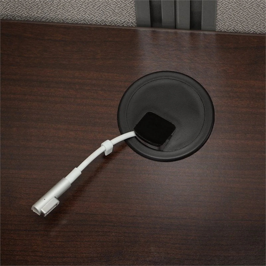 L Shaped Cubicle with Storage in Brown E69978