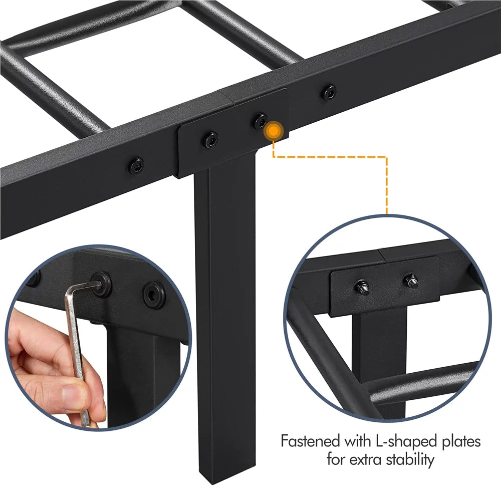 Twin Metal Platform Bed with Headboard and Footboard Z24343