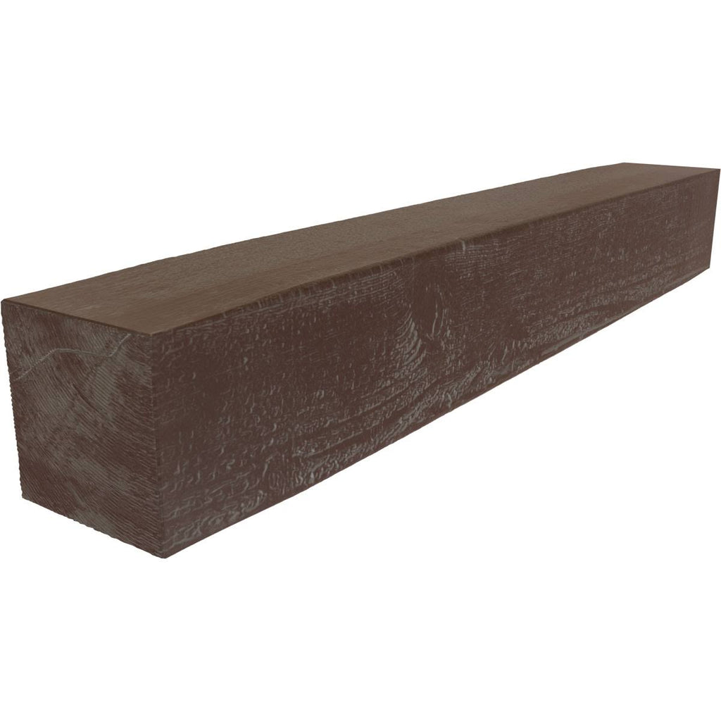 Rough Sawn Faux Wood Fireplace Mantel, Aged Pecan R681