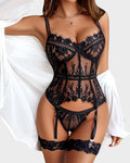 Women's Lace 4-Piece Bodysuit Set N997309