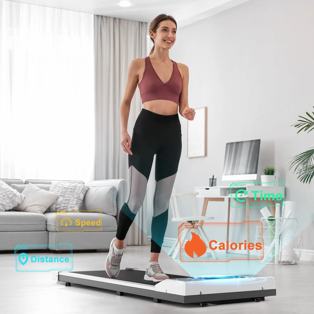2.5HP Under Desk Treadmill with LED Display Wireless Remote Control White C61663