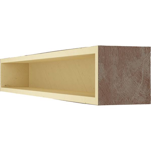 Rough Sawn Faux Wood Fireplace Mantel, Aged Pecan R681
