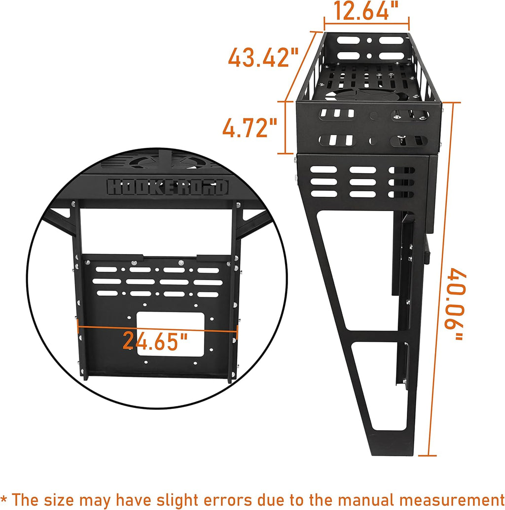 Tailgate Basket Rear Cargo Rack System with Reinforced Tailgate Hinge Kit T4698
