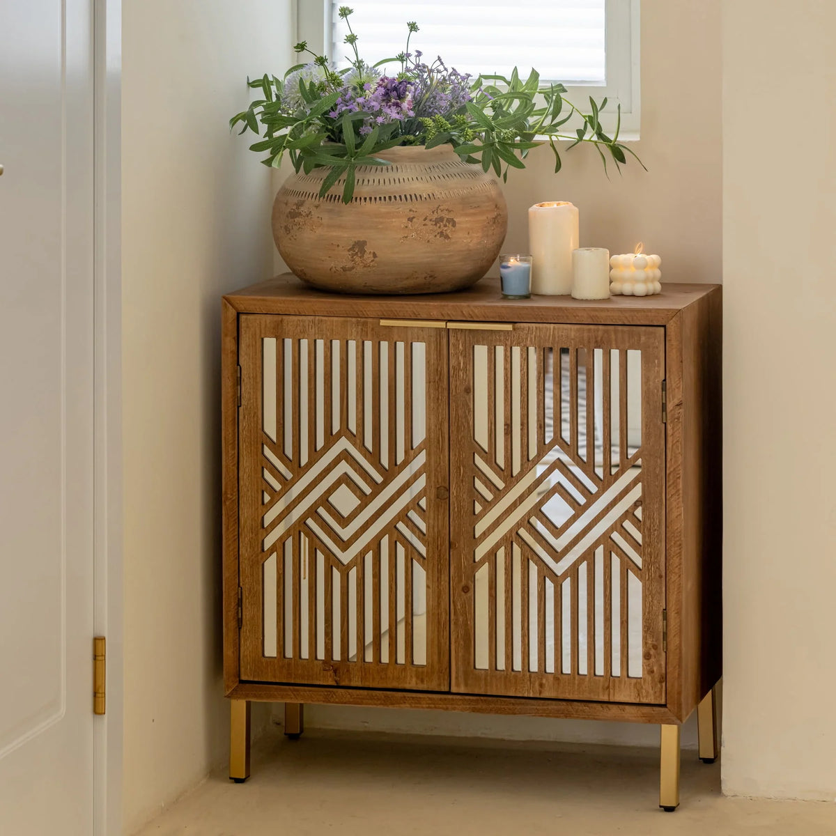 2-Door Accent Cabinet with Mirror Fronts M69419