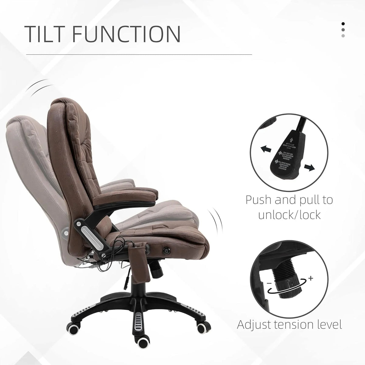 6 Point Vibration Massage Office Chair with Heat H56867