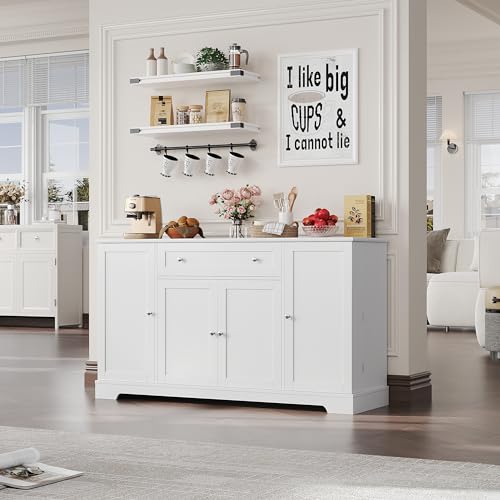 54" Black Wood Buffet Cabinet with Drawer F742855