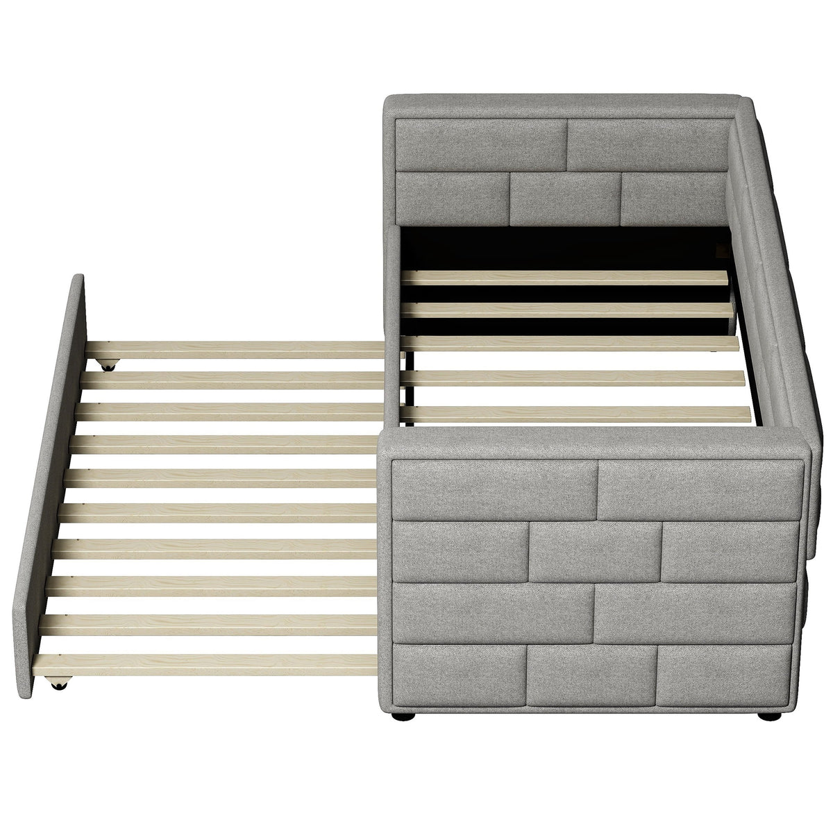 Gray Twin Size Upholstered Daybed with Trundle B103469