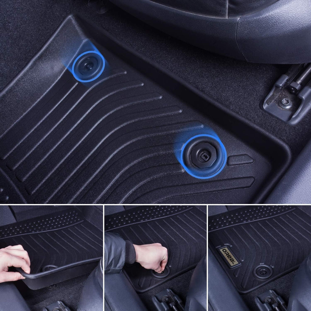 Black Floor Mats Replacement for Subaru Forester Front and Rear Car Carpet R1661