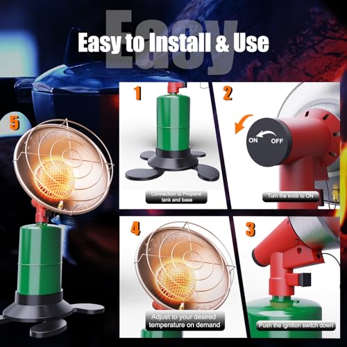 6200BTU Portable Propane Patio Heater with Electronic Ignition T784877