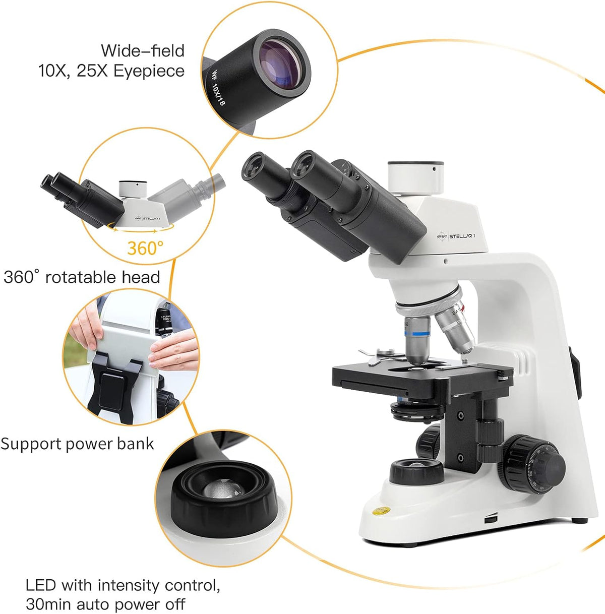 40X-2500X Trinocular Compound Microscope X9680