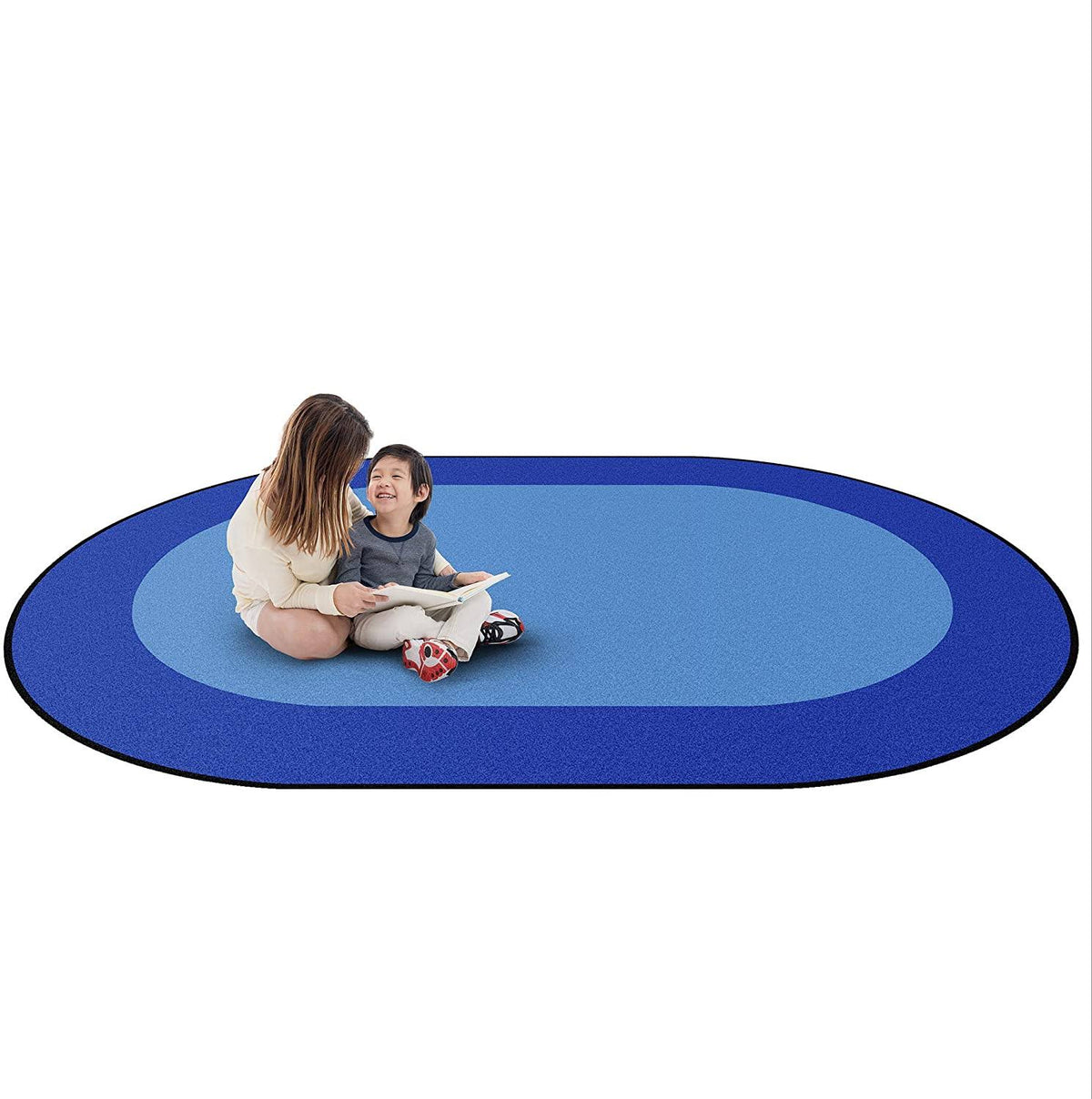 Blue Oval Carpet E6088