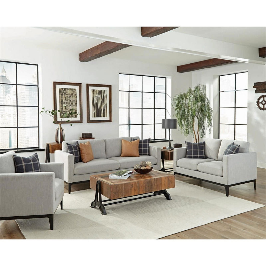 Light Gray 3-piece Fabric Living Room Set R582907