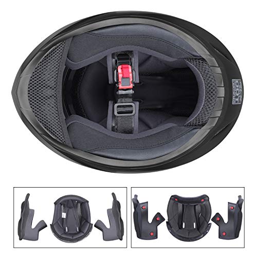 Compact Motorcycle Helmet - Matte Black, Large - Full Face w/ Tinted Visor Z6946