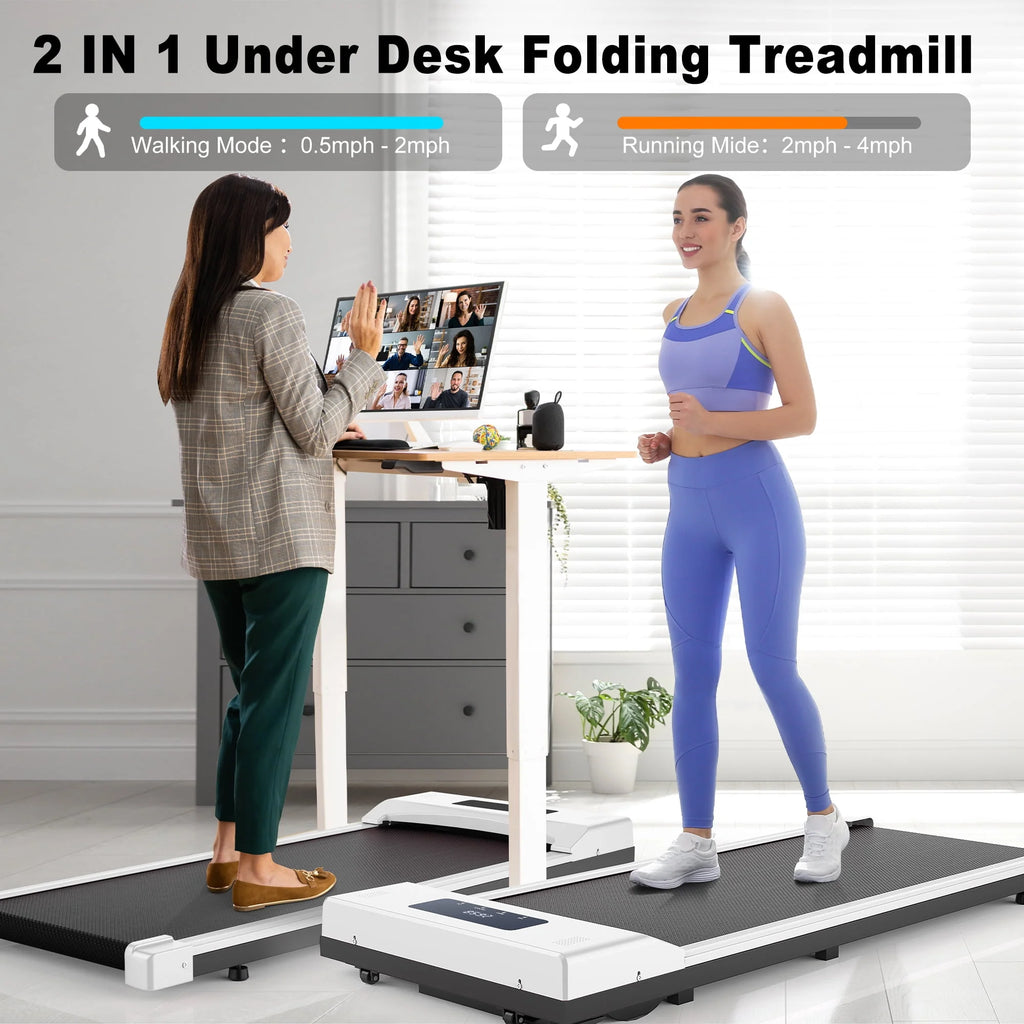 2.5HP Under Desk Treadmill with LED Display Wireless Remote Control White C61663