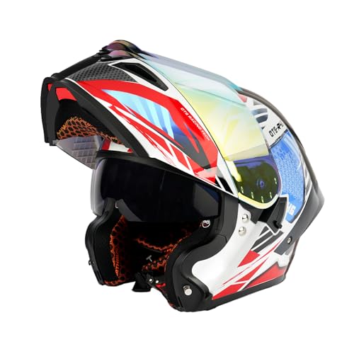 DOT Approved Flip-Up Dual Visor Full Face Motorcycle Helmet P513