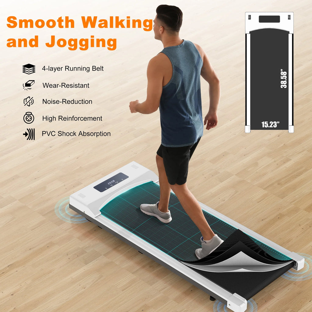 2.5HP Under Desk Treadmill with LED Display Wireless Remote Control White C61663