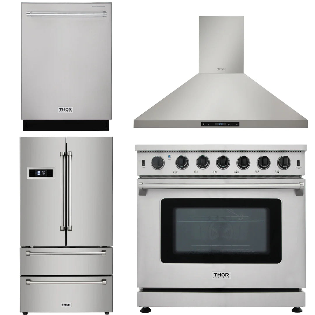 Natural Gas Range, Range Hood, Refrigerator, Dishwasher W5850