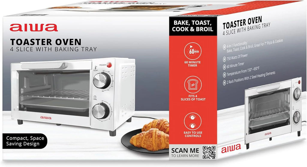 750W 4 Slice Toaster Oven with Baking Tray S137756