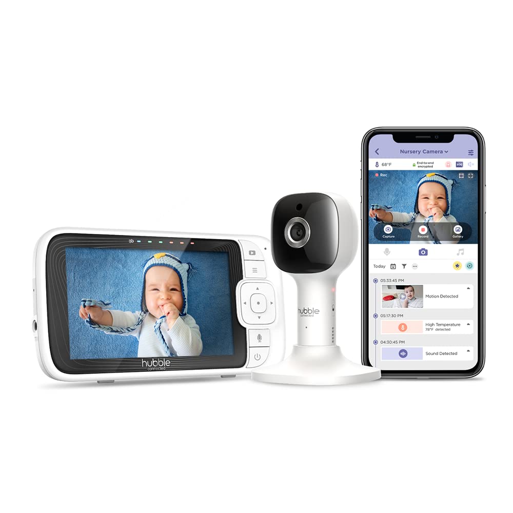 White 2-Cameras Smart Baby Monitor with Camera and Audio P71218