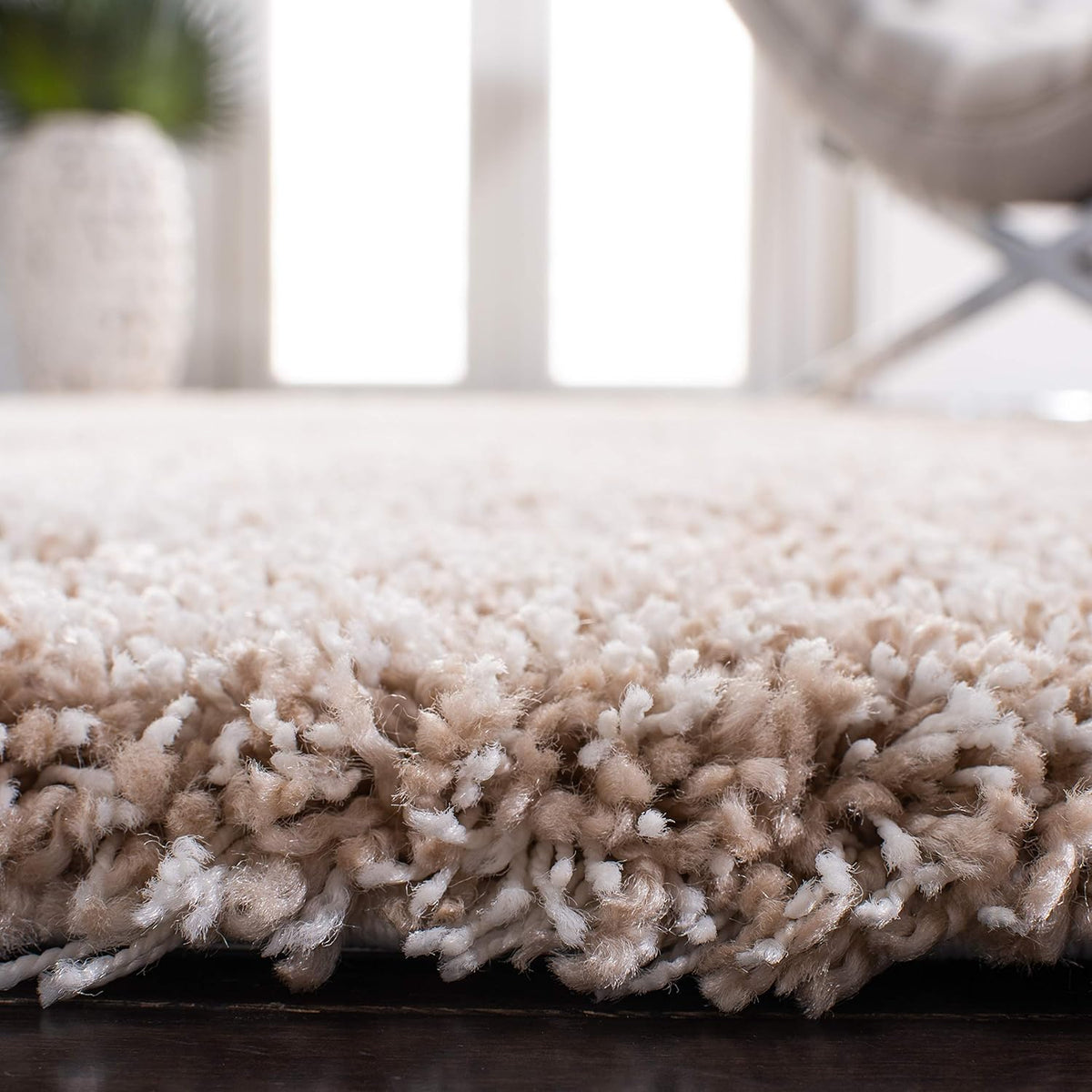 Beige Plush 2-inch Thick Runner S8973