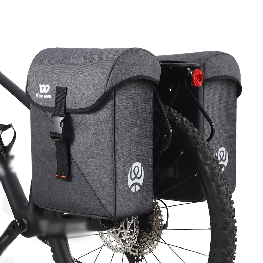35L Bike Double Bag Rear Seat Luggage Carrier Trunk Bag X530690