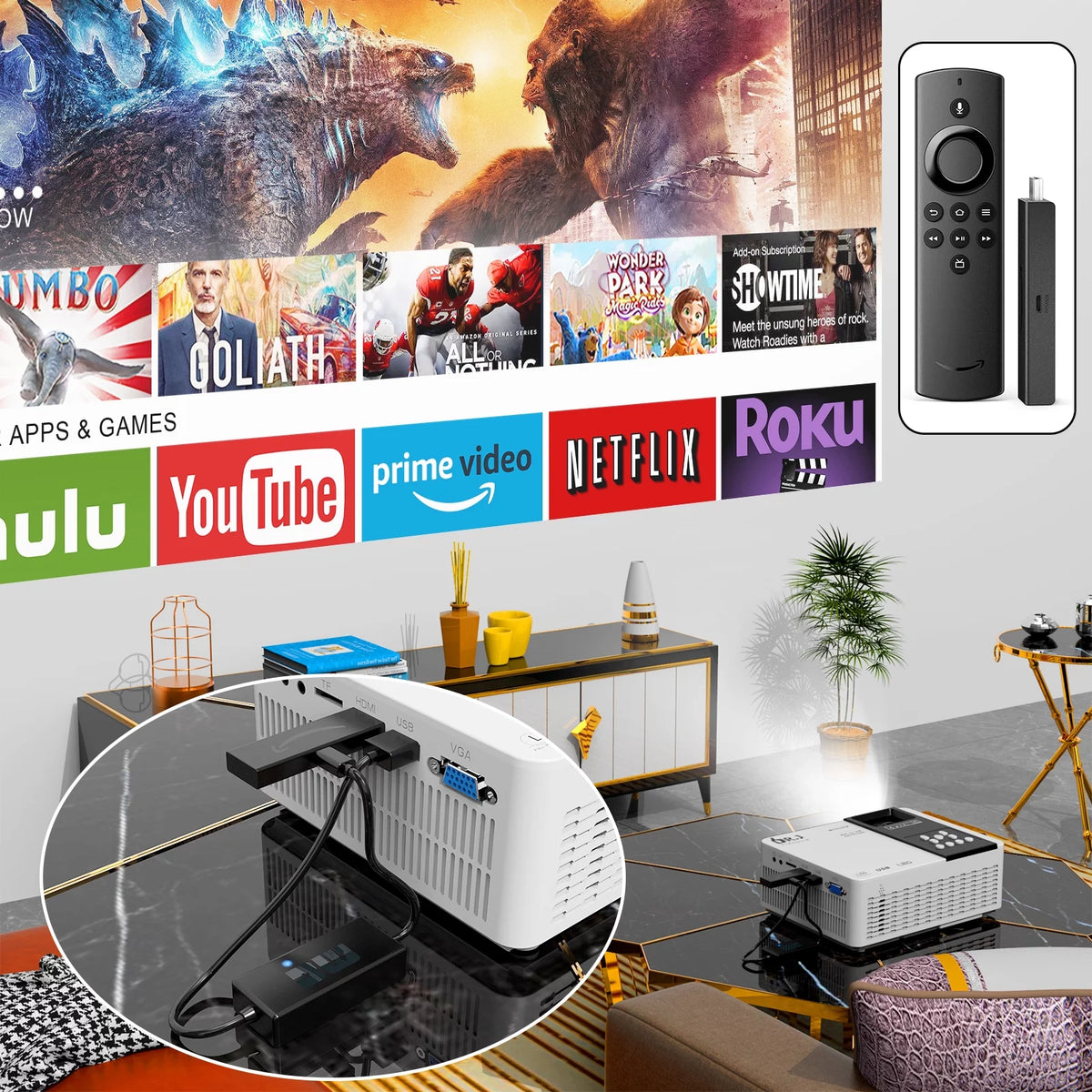 5G WiFi Bluetooth Projector 1080P HD W431