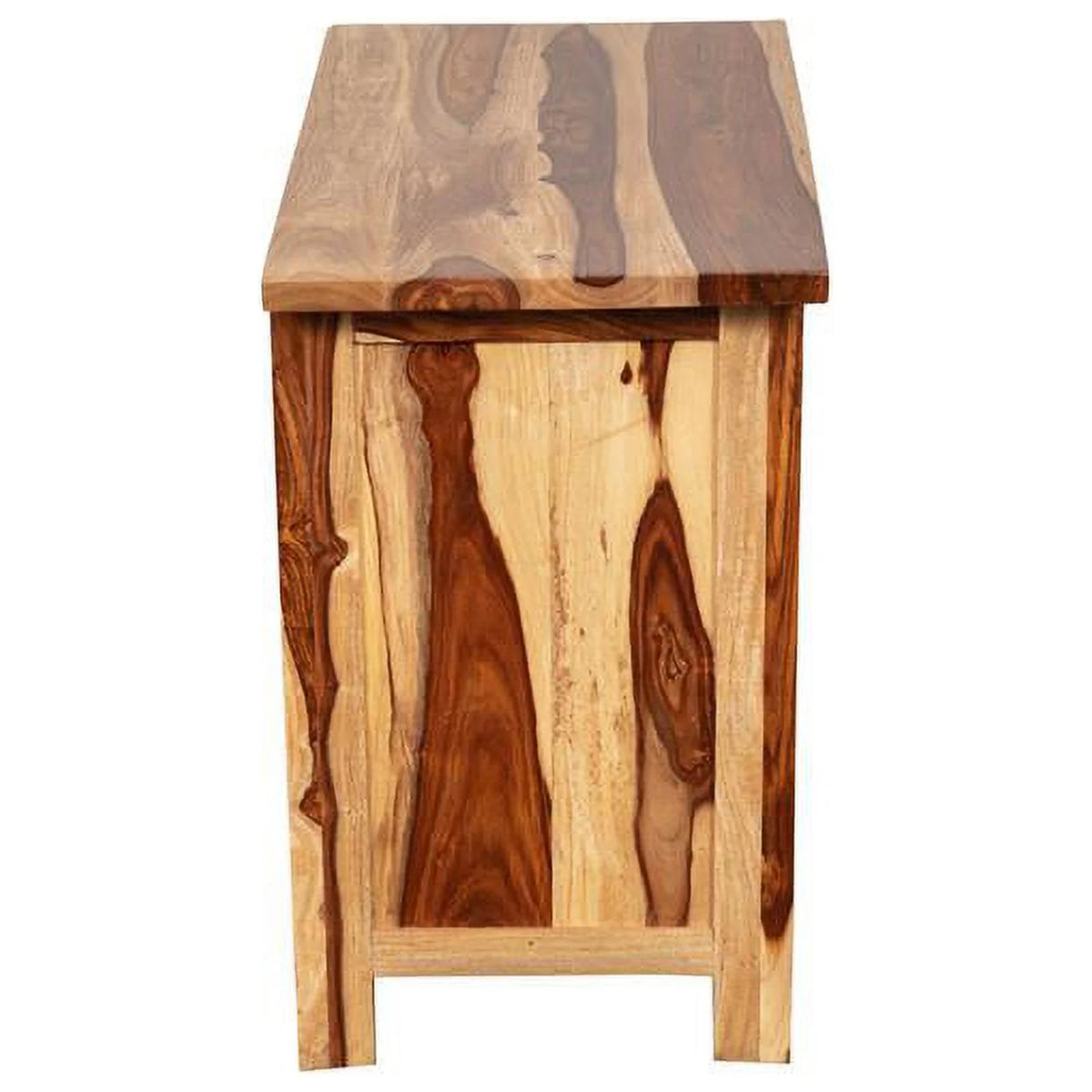 Solid Sheesham Wood Queen Bed with 2 Nightstands P3899