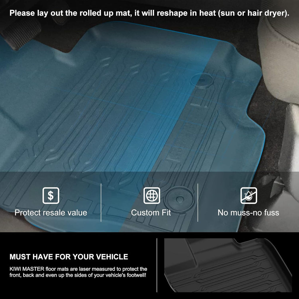 F150 Floor Mats for 2021 2022 Ford F-150 SuperCrew Cab All Weather Custom Fit Liners I807
