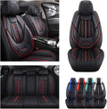 Waterproof PU Leather Car Seat Covers for Front and Rear Seats, Black Y656423